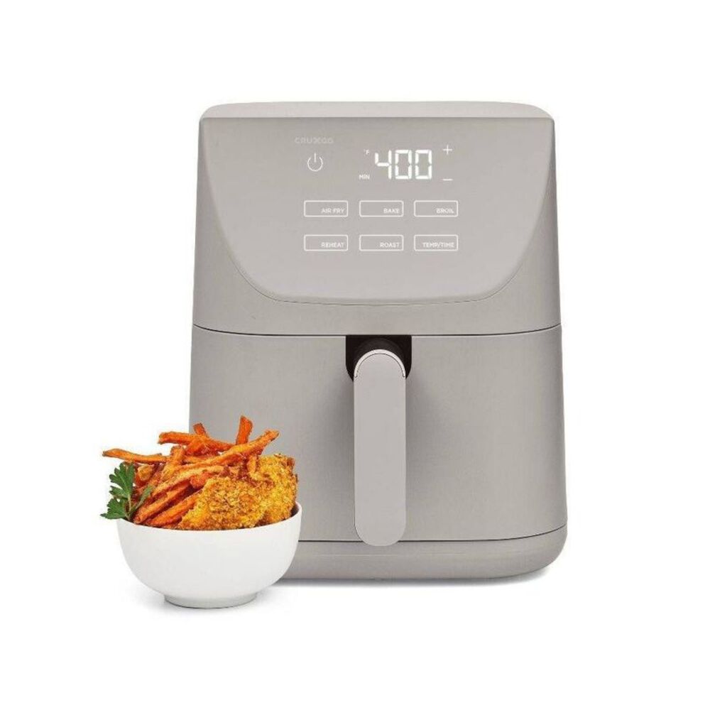Open Box - CRUXGG -  6QT Air Fryer Gray 1500W Electric Parts 6-Q Gray